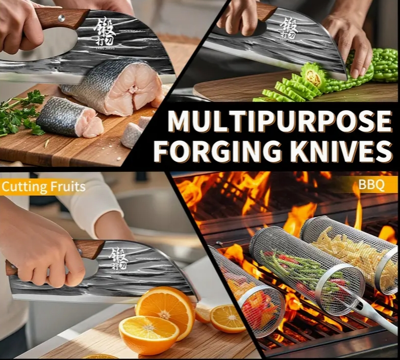 1pc Hand Forged Bone Cutter Kitchen Knife